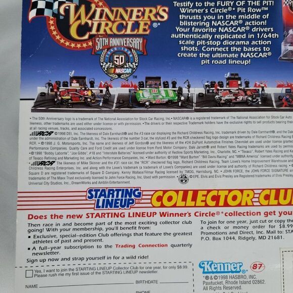 Original NASCAR  Dale Earnhardt Sr. Starting Lineup Series II 1998 Action Figure - Picture 5 of 8
